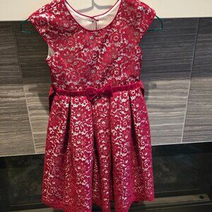 Jona Michelle 5 Red Lace Holiday Formal Christmas